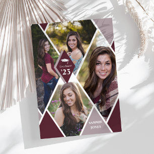 Moderner Diamond Foto Collage Graduate Abschluss Ankündigung