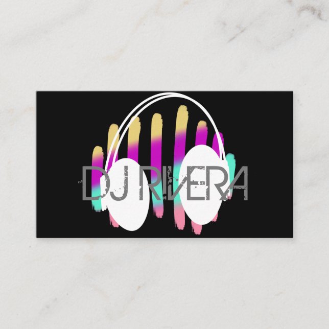 Moderner DJ Music Producer Neon Colorful Visitenkarte (Vorderseite)