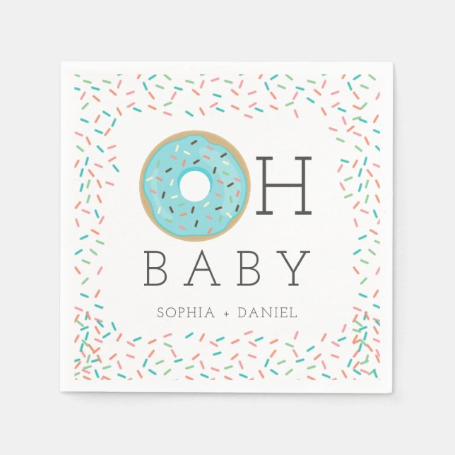 Moderner Donut Babyduschcocktail Napkin Serviette (Vorderseite)