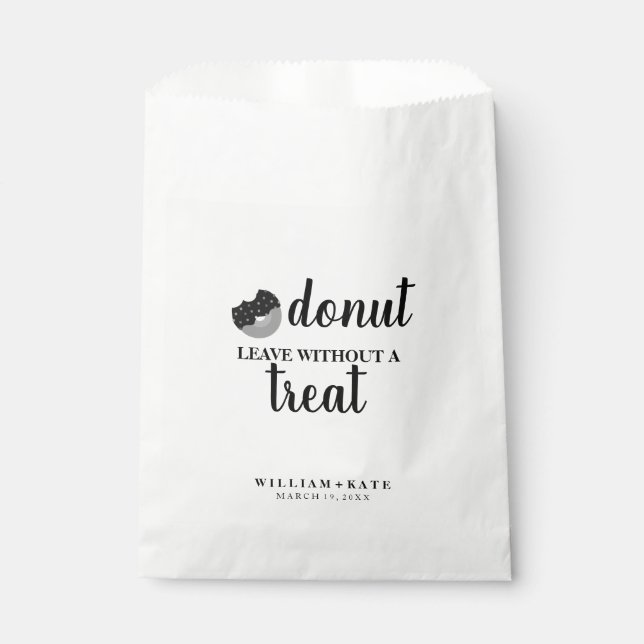 Moderner Donut Verlasse ohne Leckerei Hochzeit Geschenktütchen (Vorderseite)