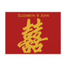 Moderner Doppel-Happy Wedding RSVP Gold Glitzer