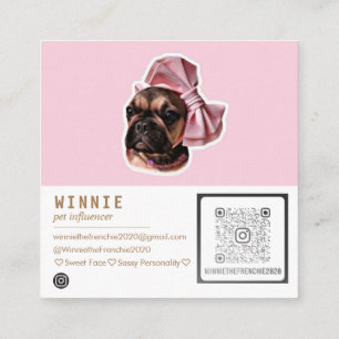 Moderner doppelter Foto-Scannable-QR-Code Quadratische Visitenkarte