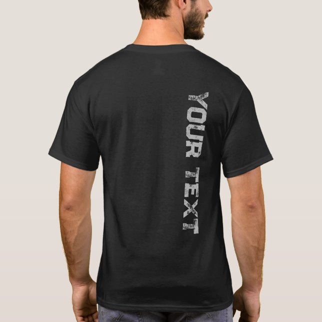 Moderner Druck mit benutzerdefinierten Textvorlage T-Shirt (Rückseite)