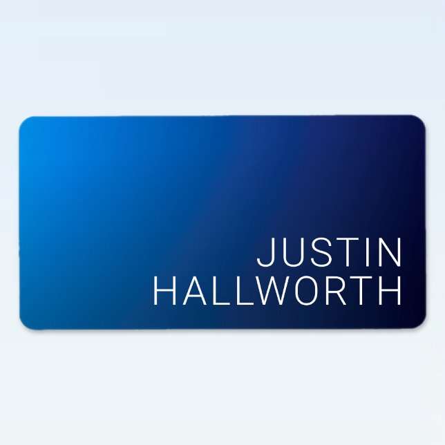 Moderner dunkelblauer Farbverlauf und minimaler be Adressaufkleber (Von Creator hochgeladen)