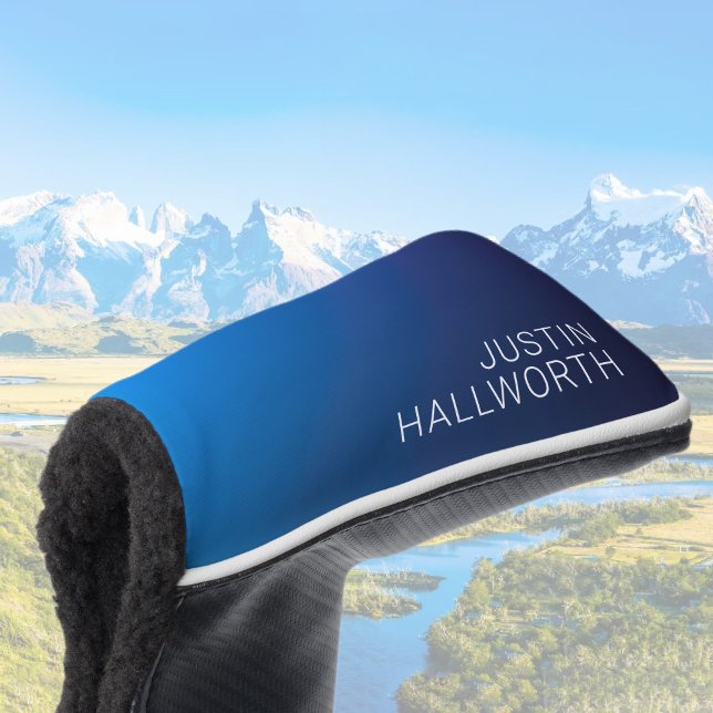 Moderner dunkelblauer Farbverlauf und minimaler be Golf Headcover (Von Creator hochgeladen)