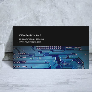 Moderner Dunkelblauer Leiterplatten-Computer-Berat Visitenkarte