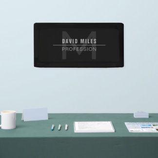 Moderner dunkelgrauer Beruflicher Name Banner