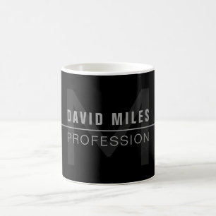 Moderner dunkelgrauer Beruflicher Name Kaffeetasse