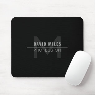 Moderner dunkelgrauer Beruflicher Name Mousepad