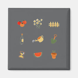 Moderner dunkelgrauer Gartenmagnet  Magnet