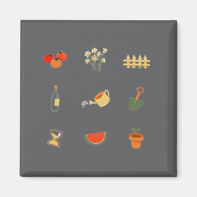 Moderner dunkelgrauer Gartenmagnet  Magnet (Vorne)