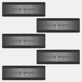 Moderner dunkelgrauer Gradient Name oder Firmennam Etiketten