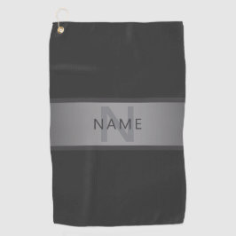 Moderner dunkelgrauer Gradient Name oder Firmennam Golfhandtuch