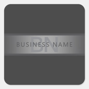 Moderner dunkelgrauer Gradient Name oder Firmennam Quadratischer Aufkleber