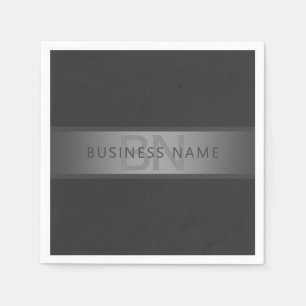 Moderner dunkelgrauer Gradient Name oder Firmennam Serviette