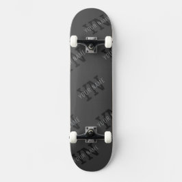 Moderner, dunkelgrauer Mit Monogramm Name/anderer  Skateboard