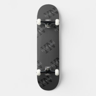 Moderner, dunkelgrauer Mit Monogramm Name/anderer Skateboard
