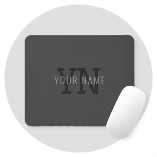 Moderner dunkelgrauer Mit Monogramm Name (oder and Mousepad