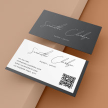 Moderner, dunkler Grau, handgeschriebener QR-Code