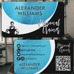 Moderner dynamischer QR-Code Personal Trainer Fitn Visitenkarte