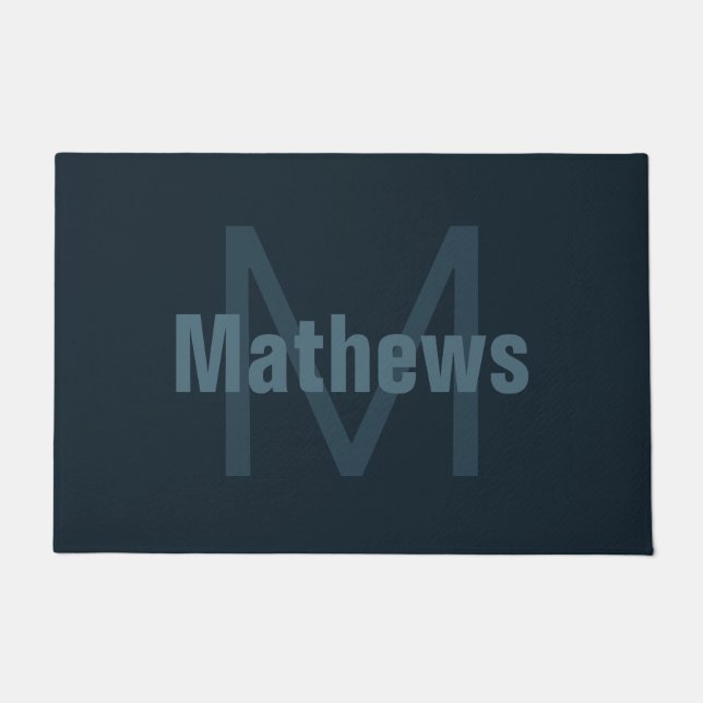 Moderner editierbarer Name Fußmatte (Vorderseite)