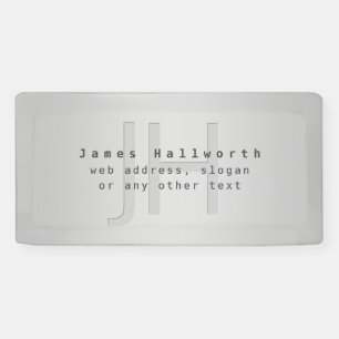 Moderner editierbarer Name & Slogan Grauer Gradi Banner