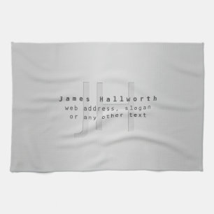 Moderner editierbarer Name & Slogan Grauer Gradi Geschirrtuch