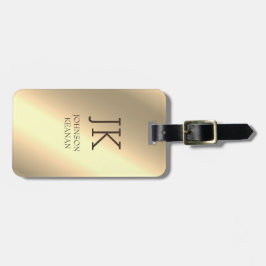 Moderner edler Gold-Metallischer mit Monogramm Nam Gepäckanhänger