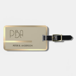 Moderner edler Gold-Metallischer mit Monogramm Nam Gepäckanhänger