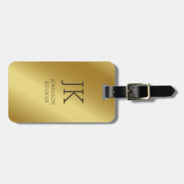 Moderner edler Gold-Metallischer mit Monogramm Nam Gepäckanhänger
