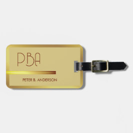 Moderner edler Gold-Metallischer mit Monogramm Nam Gepäckanhänger