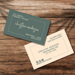 Moderner Einfach-Life Coach Personal Trainer   Grü Visitenkarte