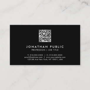 Moderner einfacher Beruflicher QR-Code schwarz und Visitenkarte