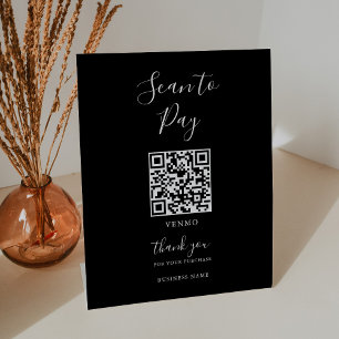 Moderner einfacher formaler QR-Scan zum Bezahlen Sockelschild