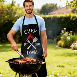Moderner Einfacher Koch Custom Name BBQ Erwachsene Schürze