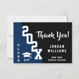 Moderner einfacher Minimalistischer Navy Blue Absc Dankeskarte