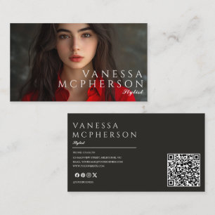 Moderner einfacher Minimalistischer QR-Code für Fo Visitenkarte