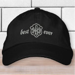 Moderner einfacher Monogramm bester Vater je Bestickte Baseballkappe<br><div class="desc">Bester Vater je einfache Typografie.</div>