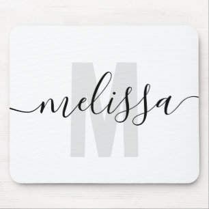 Moderner einfacher Monogramm-Handschriftname Mousepad