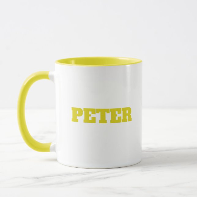 Moderner einfacher Monogramm-personalisierter indi Tasse (Links)