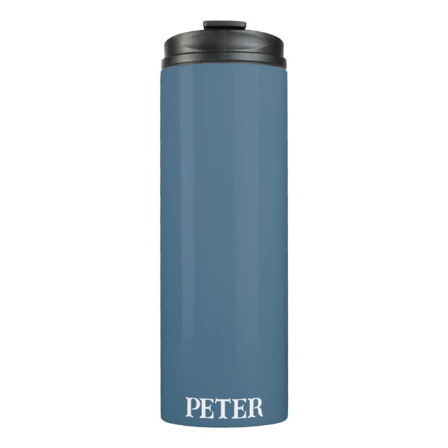 Moderner einfacher Monogramm-personalisierter indi Thermosbecher (Vorderseite)