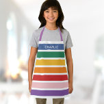Moderner, einfacher Niedlicher Regenbogen-Individu Schürze<br><div class="desc">Niedliche,  moderne Schürze mit Regenbogen gestreift für Mädchen und Jungen - mit Ihrem Namen oder anderen personalisierten Texten auf allen Streifen anpassbar. Dieses einfache,  geschlechtsneutrale Design ist perfekt für eine lustige Geburtstagsfeier!</div>