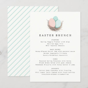 Moderner, einfacher Pastell-Osterbrunch Menükarte