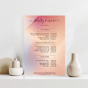 Moderner einfacher Salon-Preisliste Poster