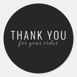 Moderner, einfacher Schwarz-Weiß-Kunde Vielen Dank Runder Aufkleber