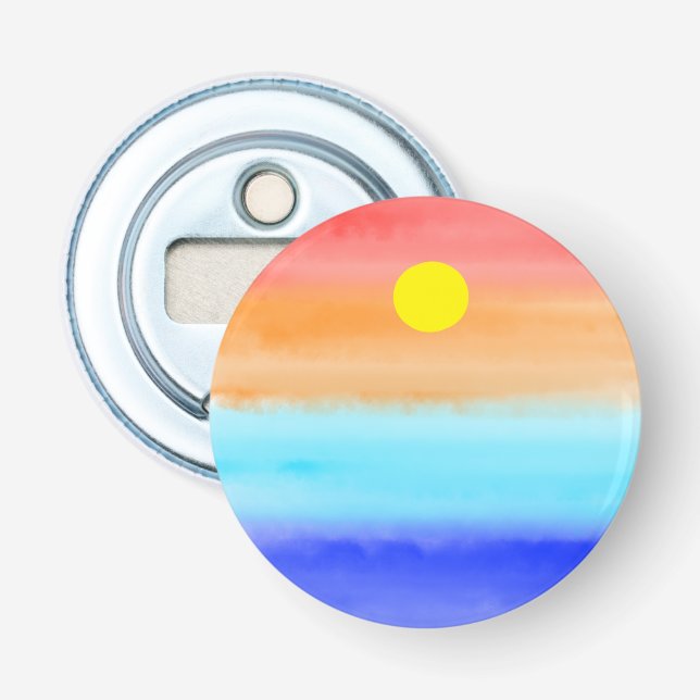 Moderner einfacher Sonnenuntergang Regenbogen farb Flaschenöffner (Vorderseite)
