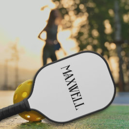 Moderner, einfacher und Schwarz-weißer Familiennam Pickleball Schläger