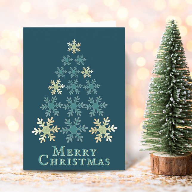 Moderner Einzigartiger Blauer Schneeflockenbaum Fr Karte (Von Creator hochgeladen)