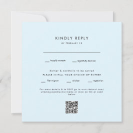 Moderner Eis Blue Square Wedding QR Code UAWG