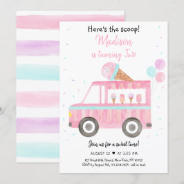 Moderner Eiscreme-LKW Hier ist der SchottenGeburts Einladung